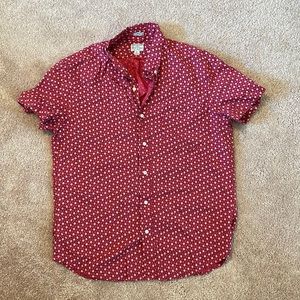 Large mens short sleeve casual button down slim fit j crew  shirts